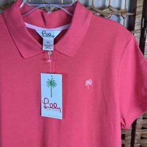 NWT Lilly Pulitzer Polo Womens Y2K Shrunken Coral Golf 90s VTG Stretch Sz XL